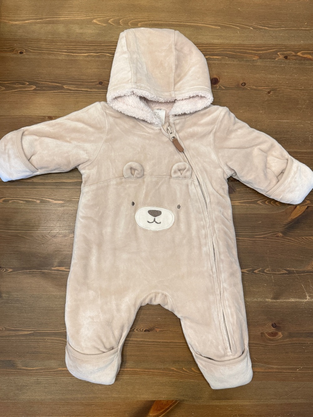 H&M Infant Bear Bunting Suit Folding Cuffs (1-2M)